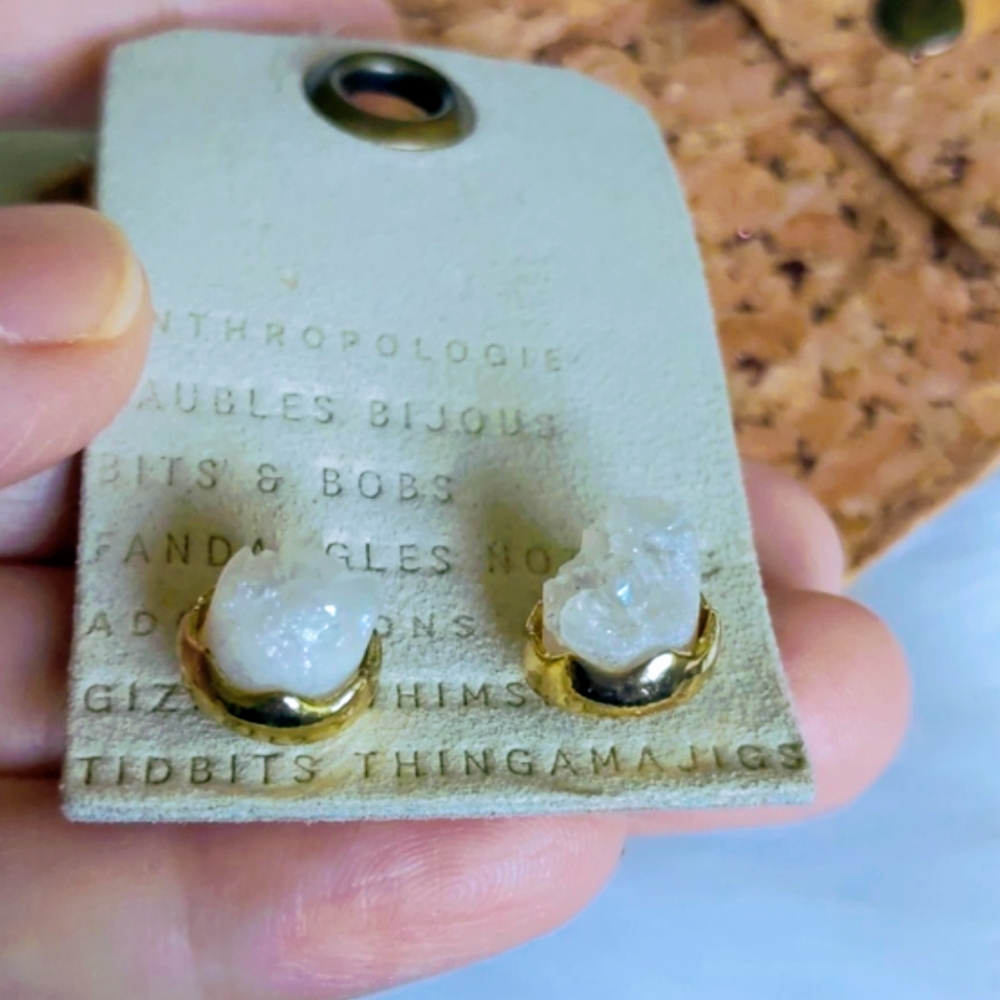 Anthropologie Druzy Earrings NWT